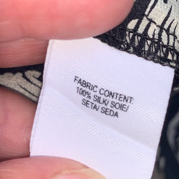 Derek Lam 10 Crosby Black White Long Sleeve Oversize Front Wrap Blouse size 2 - Picture 4 of 14